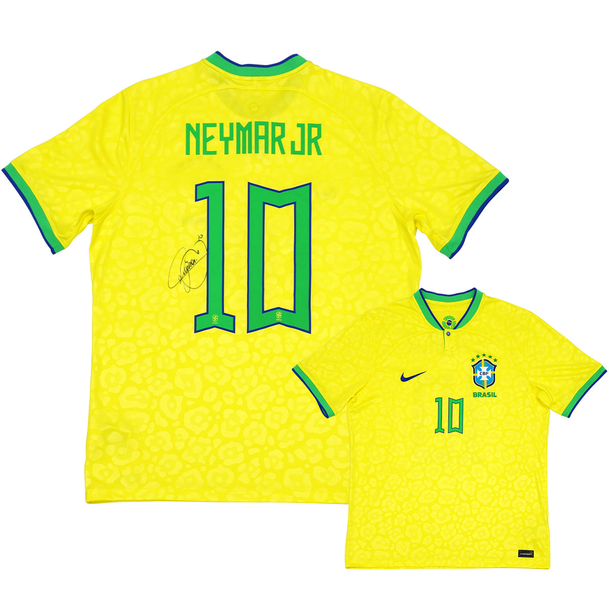 ネイマール直筆サイン入りブラジル代表2022ホームユニフォーム