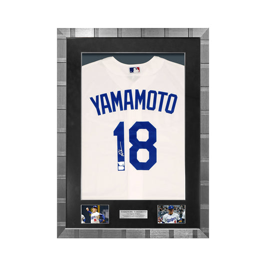 山本由伸 直筆サイン入りドジャースホームユニフォーム特製フレーム